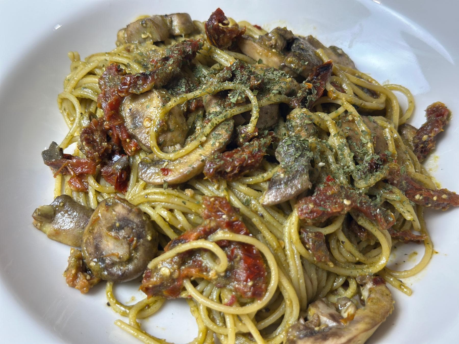 Basil Pesto Mushroom Pasta